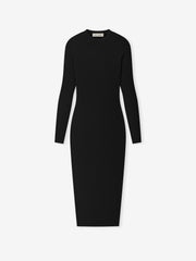 Womens Rib Knit Fitted Long Sleeve Dress