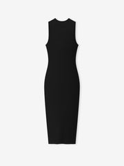 Womens Rib Knit Fitted Long Tank Dress