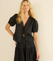 BRIGITTA TOP -- BLACK