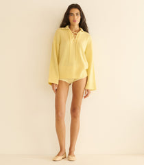 BURKE CASHMERE SWEATER -- WILD HONEYSUCKLE