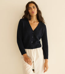 CAMERON CASHMERE CARDIGAN -- NAVY