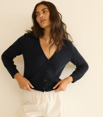 CAMERON CASHMERE CARDIGAN -- NAVY