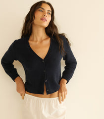 CAMERON CASHMERE CARDIGAN -- NAVY