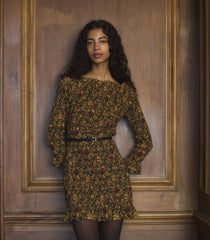CECILLIA DRESS -- NOIR RÊVE DES JARDINS
