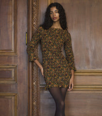 CECILLIA DRESS -- NOIR RÊVE DES JARDINS