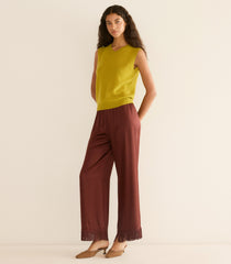 DAMIA CASHMERE VEST -- ANTIQUE MOSS