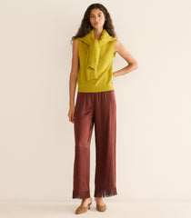 DAMIA CASHMERE VEST -- ANTIQUE MOSS