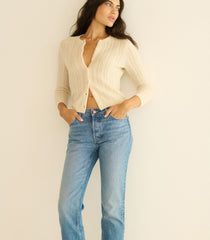 DANAE CASHMERE CABLE CARDIGAN -- DOGWOOD