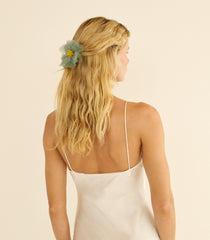 DANI BARRETTE -- TEAL ORGANZA