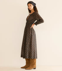 DELFINA DRESS -- DELPHINIUM FLORAL