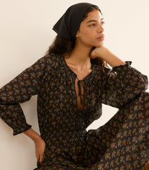 DELFINA DRESS -- DELPHINIUM FLORAL