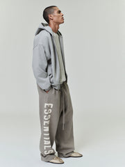 Embossed 90s Fit Fleece Zip-Up Hoodie