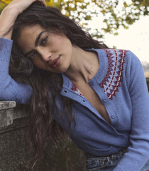 ELLIOT CASHMERE CARDIGAN -- VASHON JACQUARD