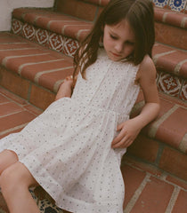 ELLY DRESS -- SALT FLOCK DOT