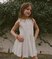 ELLY DRESS -- SALT FLOCK DOT