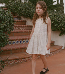 ELLY DRESS -- SALT FLOCK DOT