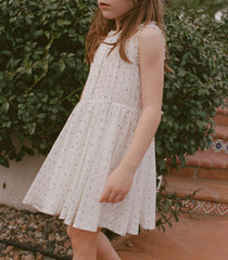 ELLY DRESS -- SALT FLOCK DOT