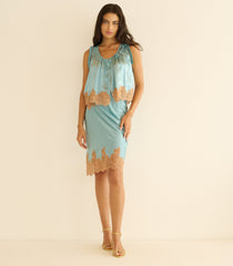 ELOWETTE SKIRT -- DEEP AQUAMARINE
