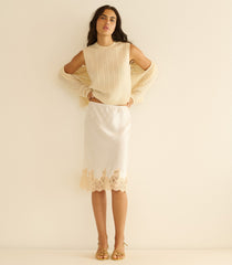 ELOWETTE SKIRT -- SALT AND PEACH LACE
