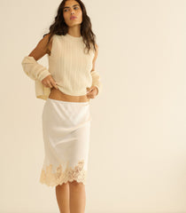 ELOWETTE SKIRT -- SALT AND PEACH LACE