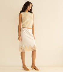 LOUDEN CASHMERE CABLE TOP -- DOGWOOD