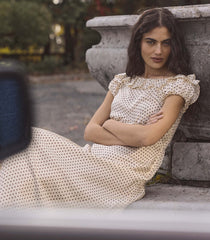 EMERENCE DRESS -- CRÈME PORTIA DOT