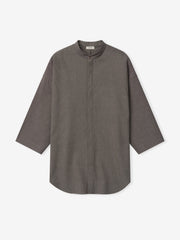 Cotton Wool Oxford Mandarin Relaxed Short Sleeve Shirt