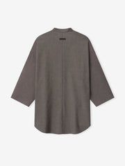 Cotton Wool Oxford Mandarin Relaxed Short Sleeve Shirt