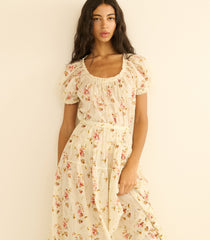 FREDERICA TOP -- BLANC PRAIRIE ROSE