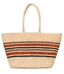 GRANDE HARBOUR TOTE -- NATURAL STRIPED RAFFIA