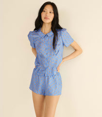 HELIE TOP -- PERIWINKLE CADIZ FOULARD