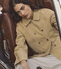 HUTTON SUEDE TRENCH -- BLONDE