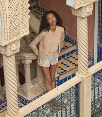 IONA SHORT -- SALT AND PEACH LACE