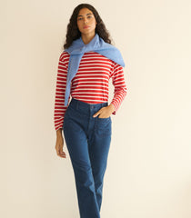 IRENE TEE -- ROUGE BRETON STRIPE