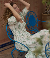 ISCHIA DRESS -- VERT PETIT BOUQUET DE CHAMONIX