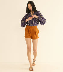 JULIENNE TOP -- NAVY CADIZ FOULARD