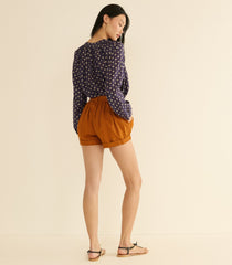 JULIENNE TOP -- NAVY CADIZ FOULARD