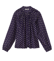 JULIENNE TOP -- NAVY CADIZ FOULARD