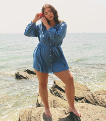 JULIET TUNIC DRESS -- SANTORINI BLUE
