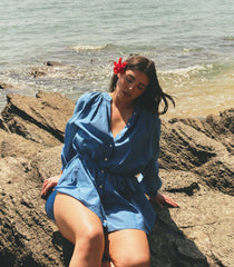 JULIET TUNIC DRESS -- SANTORINI BLUE