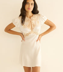 JUNIA DRESS -- SALT AND PEACH LACE