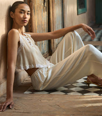 LAVON FRINGE PANT -- CANDLELIGHT
