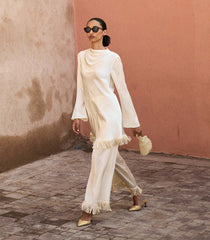 LAVON FRINGE PANT -- CANDLELIGHT