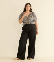 LAVON LINEN PANT -- BLACK
