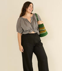 LAVON LINEN PANT -- BLACK
