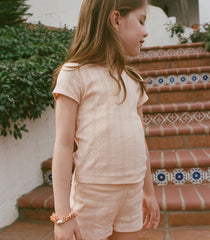 LITTLE VIVI TEE -- PEACH SORBET