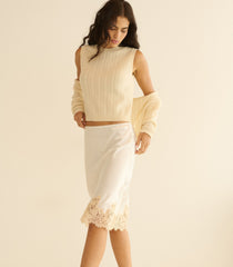 LOUDEN CASHMERE CABLE TOP -- DOGWOOD