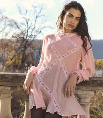 LOUISETTE DRESS -- PINK HYDRANGEA