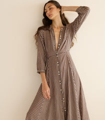 MADELAINE DRESS -- DELPHINE PLAID