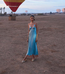 MARCELLE DRESS -- DEEP AQUAMARINE